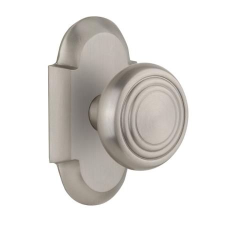 Nostalgic Warehouse Cottage Plate with Deco knob Satin Nickel (SN)