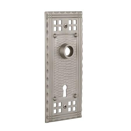 Nostalgic Warehouse Craftsman Plate With Keyhole Privacy Satin Nickel (SN)