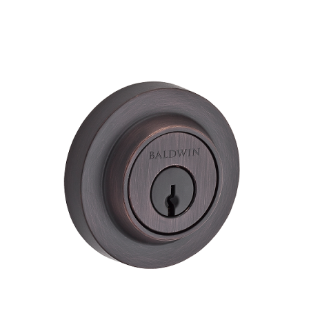 Baldwin Reserve Contemporary Round Deadbolt shown in Venetian Bronze (112)