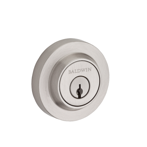 Baldwin Reserve Contemporary Round Deadbolt shown in Satin Nickel (150)