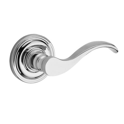 Baldwin Reserve Curve Lever shown with Round Rose (TRR) in Polished Chrome (260)