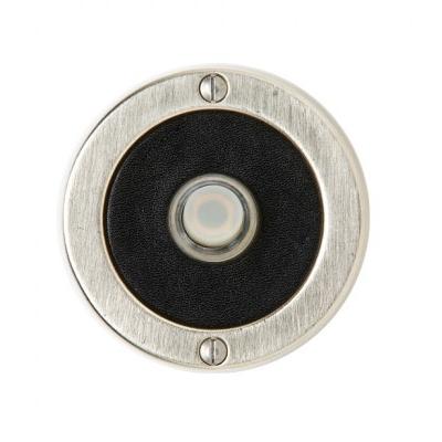 Rocky Mountain Round Designer Leather Door Bell White Bronze Brushed with Black 