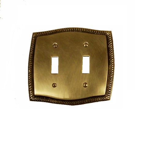 Brass Accents Rope Double Switch Plate