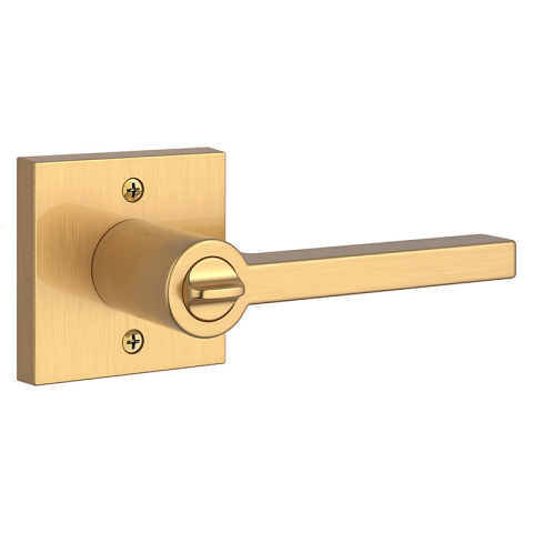 Baldwin Reserve Square Lever shown in Lifetime Satin Brass (044)