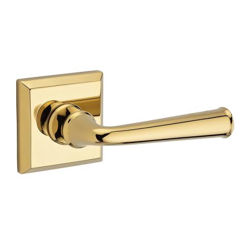 Baldwin Reserve Federal Lever shown with Square Rose (TAR) Polished Brass (003)