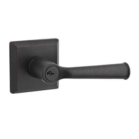 Baldwin Reserve Keyed Federal Lever with Square Rose (TAR) Venetian Bronze (112)