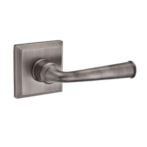 Baldwin Reserve Federal Lever shown with Square Rose (TAR) Matte Antqiue Nickel