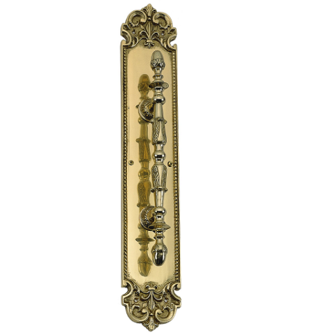 Brass Accents Fleur De Lis Pull Plate