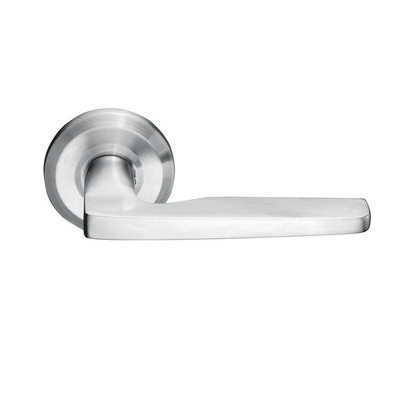 Emtek Stainless Steel Hermes Door Lever with Beveled Rosette Stainless Steel 