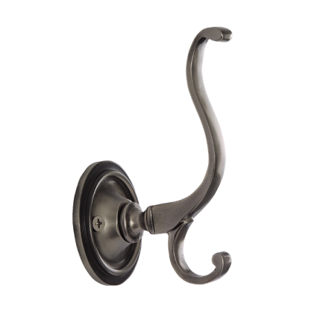 Nostalgic Warehouse CHKPLN Plain Coat Hook Classic Rosette Antique Pewter (AP)