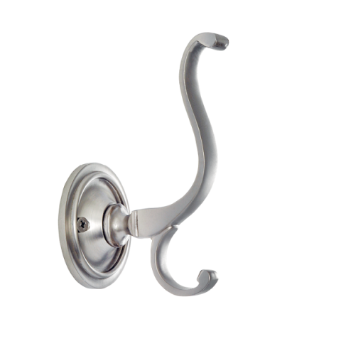 Nostalgic Warehouse CHKPLN Plain Coat Hook Classic Rosette Satin Nickel (SN)