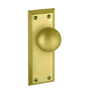 Grandeur Fifth Avenue Backplate with Fifth Avenue knob PB Polished Brass