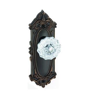 Grandeur Grande Victorian Backplate with Fountainebleau knob TB Timeless Bronze