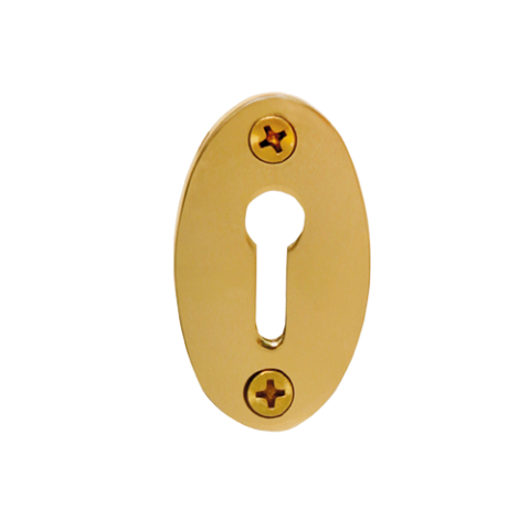 Nostalgic Warehouse KHLCLA Plain Keyhole Cover Polished Brass (PB)