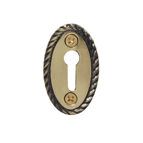 Nostalgic Warehouse KHLROP Rope Keyhole Cover Antique Brass (AB)