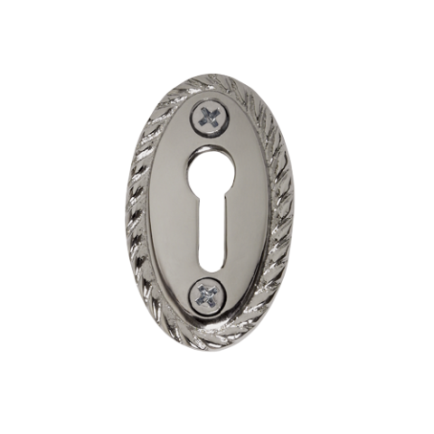 Nostalgic Warehouse KHLROP Rope Keyhole Cover Bright Chrome (BC)