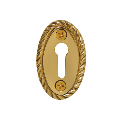 Nostalgic Warehouse KHLROP Rope Keyhole Cover Polished Brass (PB)