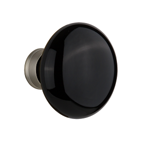 Nostalgic Warehouse Black Porcelain Knobs Satin Nickel (SN)