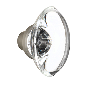 Nostalgic Warehouse Oval Clear Crystal Knobs Only Satin Nickel (SN)