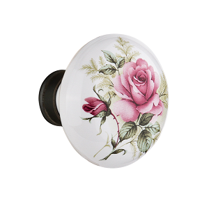 Nostalgic Warehouse Rose Porcelain Knobs Only Oil Rubbed Bronze (ORB)