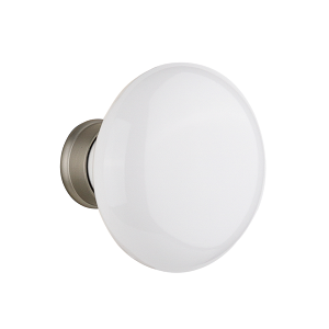 Nostalgic Warehouse White Porcelain Knobs Only Satin Nickel (SN)