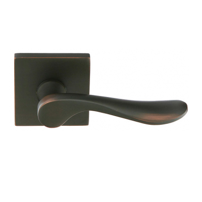 Emtek Luzern Door Lever Set with Square Rosette Oil Rubbed Bronze (US10B)