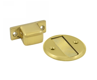 Deltana MDHF25 Flush Magnetic Door Stop & Holder in Polished Brass (US3)