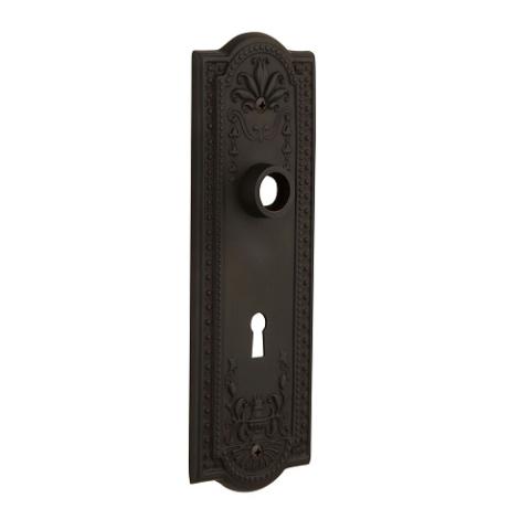 Nostalgic Warehouse Meadows Plate With Keyhole Privacy Oil Rubbed Bronze