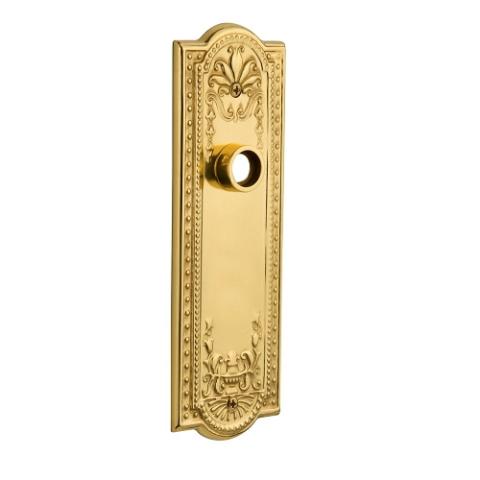 Nostalgic Warehouse Meadows Plate Without Keyhole Passage Polished Brass 