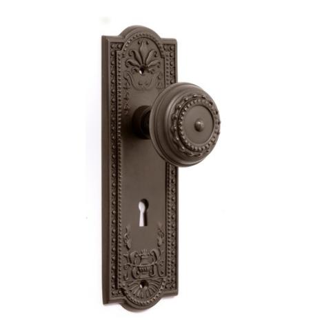 Nostalgic Warehouse Meadows Backplate with Meadows knob OB OIl Rubbed Bronze