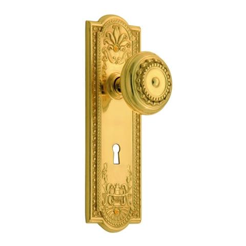 Nostalgic Warehouse Meadows Backplate with Meadows knob PB Polished Brass