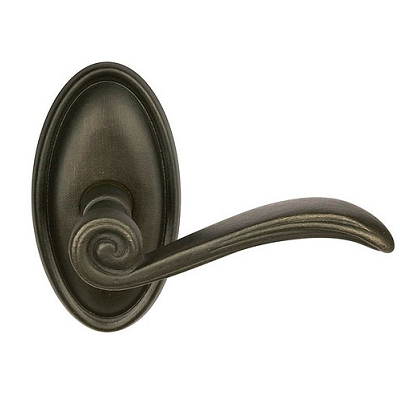 Emtek Medici Door lever with #14 Rose Medium Bronze Patina (MB)