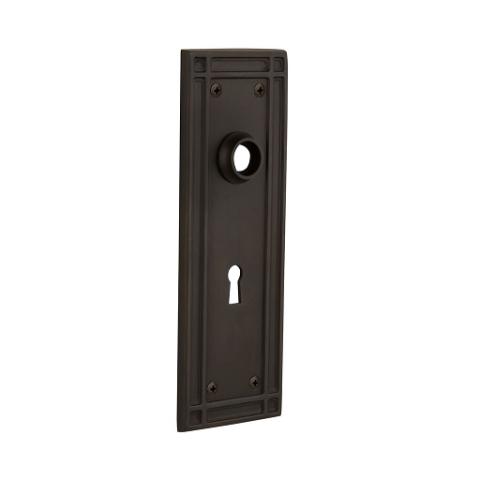 Nostalgic Warehouse Mission Plate With Keyhole Privacy Oil Rubbed Bronze