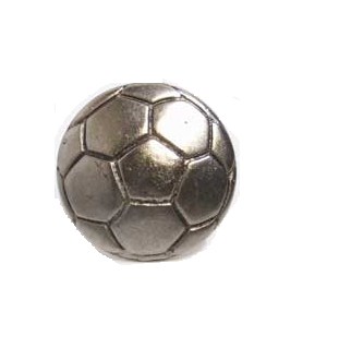 Emenee MK1042 Soccer Ball Cabinet Knob in Antique Matte Silver (AMS)