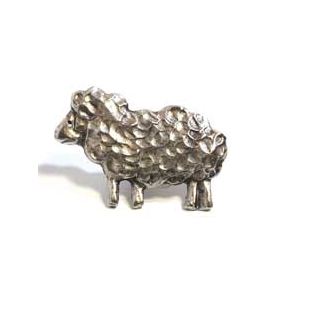 Emenee MK1069 Sheep Cabinet Knob in Antique Matte Silver (AMS)