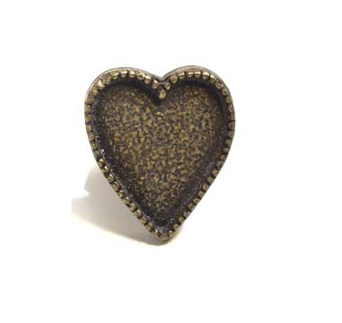 Emenee MK1204 Heart Cabinet Knob in Antique Matte Brass (ABR)