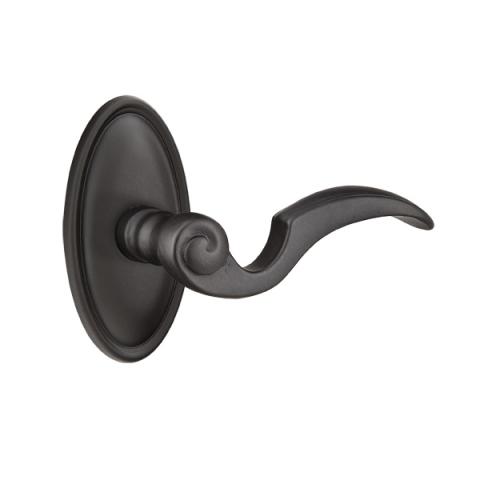 Emtek Napoli Door lever with #14 Rose Flat Black Patina (FB)