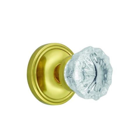 Nostalgic Warehouse Crystal Knob with Rope Rose Polished Brass