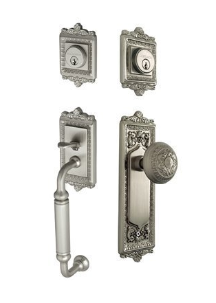 Nostalgic Warehouse Egg and Dart Handleset Satin Nickel (SN)