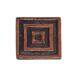 Emenee OR101 Large Square Cabinet Knob shown in Antique Matte Copper (ACO)