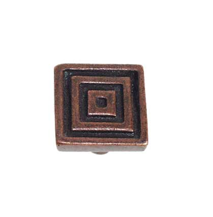 Emenee OR102 Small Square Cabinet Knob shown in Antique Matte Coppper (ACO)