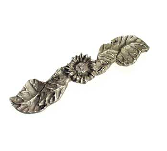 Emenee OR163 Sunflower Cabinet Pull shown in Antique Matte Silver