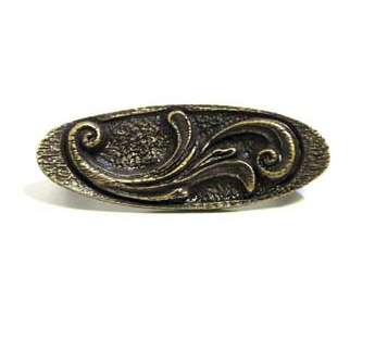 Emenee OR311 Elegant Oval Cabinet Pull shown in Antique Matte Brass