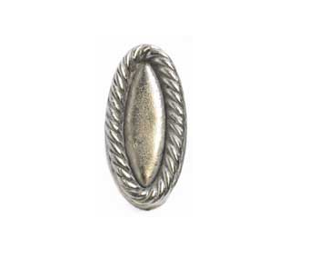 Emenee OR387 Rope Oval Cabinet Knob shown in Antique Bright Silver (ABS)