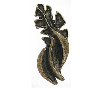 Emenee PFR113 Large Banana Cabinet Knob shown in Antique Matte Brass (ABR)