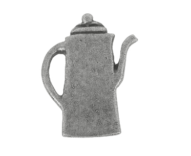 Emenee Coffee Pot Cabinet Knob shown in Antique Matte Silver (AMS)