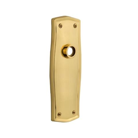 Nostalgic Warehouse Prairie Plate Without Keyhole Privacy Polished Brass