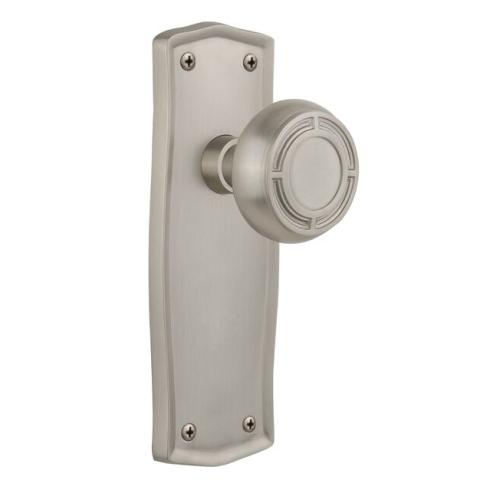 Nostalgic Warehouse Prairie Backplate with Mission Knob Satin Nickel