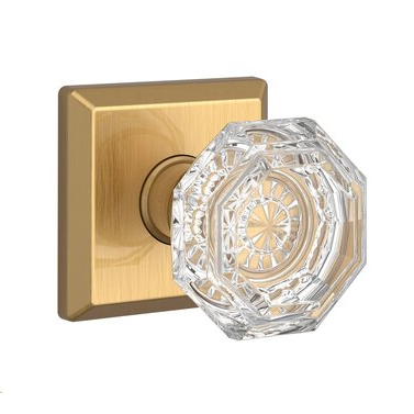 Baldwin Reserve Crystal Knob Set in Satin Brass (044)