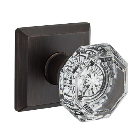 Baldwin Reserve Crystal Knob Set in Venetian Bronze (112)